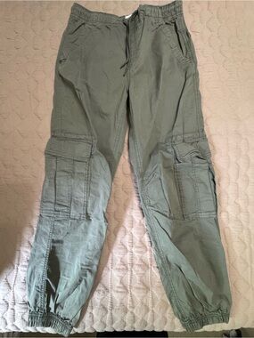 Garage Womens Olive Green Utility Cargo Pants with Elastic Waist